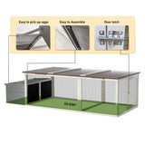 20.93ft Large Wooden Chicken Coop Outdoor Hen House with Nesting Box & Weatherproof Asphalt Roof, W773P331679