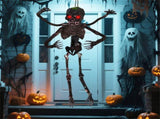 6ft Sound-Activated Halloween Skeleton - Flashing Red Eyes, Spooky Sounds, 4 Poseable Arms Extra 04271762