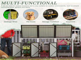 Garbage Bin Shed Stores 3 Trash Cans with Pneumatic Support Rod, with Lockable Doors & Waterproof W1598P357716