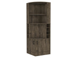 Dark Brown 8-Bottle 2-Shelf Bar Cabinet B062P202124