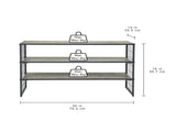 Decorative Gunmetal Grey Wood and Metal Shoe Rack 34991114
