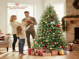 7ft Pre-Lit Christmas Tree - 400 Warm White LEDs, 1217 Branch Tips, Dual-Layer TPE/PVC Design, Green 75493725
