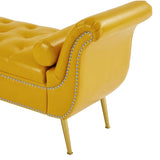 ZNTS Yellow, PU Leather, Metal Feet Upholstered Ottoman Bedroom Lounge Ottoman Flip Top Storage Sofa 74324756