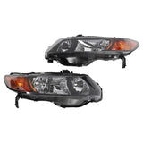 ZNTS 2pcs Front Left Right Headlights for Honda Civic 2006-2011 2dr Coupe Models Only Black 91407748
