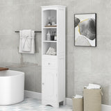 Tall Bathroom Cabinet, Freestanding Storage Cabinet with Drawer, MDF Board, Adjustable Shelf, White WF289423AAK