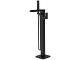 Freestanding Bathtub Faucet Waterfall Tub Filler Black Floor Mount Brass Bathroom Faucets with Hand 55762117