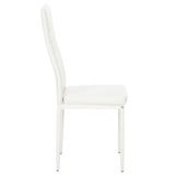 ZNTS 4pcs Elegant Assembled Stripping Texture High Backrest Dining Chairs White 40655595