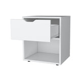 FM FURNITURE Elliott Nightstand with Elegant Drawer and Open Shelf, White B128P321064