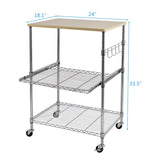 3-Tier Wire Rolling Kitchen Cart 27006087