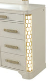 ZNTS 8-Drawer Dresser with side LED lightning made with Wood in Beige 659436058361