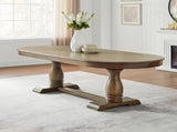 94.06 Inch Extendable Wooden Dining Table for 6 Persons,Long Expandable Curved Dining Table,Mid W2582P205311