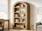 70.9 Inch 5 Tier Arched Bookcase with Display Shelves, Bookshelf Organizer 00727333