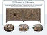 4 Door Wooden Twill Sideboard American Country Vintage Old Living Room Dining Room Hallway Entryway 34797895