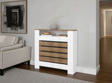 Risk Radiator Cover with Storage, Space,Saving Design, Natural Oak and White B128P343767