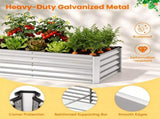 4 x 2 x 3 FT 3-in-1 Galvanized Raised Garden Bed with PVC Greenhouse Cover, Metal Elevated Planter 14650660