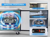 ORIKOOL 60" Commercial Under Counter Freezer 2 Door 18.5 Cu.ft Undercounter Work Top Freezers ETL W2095126120