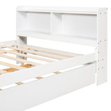 Full Bed with Trundle,Bookcase,White W50446124