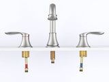 2-Handle 8 inch Widespread Bathroom Sink Faucet Brushed Nickel Lavatory Faucet 3 Hole 360&deg Swivel 89343189