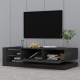 TV Console with Storage Cabinets, Full RGB Color 31 Modes Changing Lights Remote RGB LED TV Stand, W1701105064