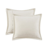 Oversized Chenille Jacquard Striped Comforter Set with Euro Shams and Throw Pillows B035128974