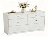 () Double-Column 6-Drawer Chest Particleboard and Paulownia Drawer Dresser with 62068753