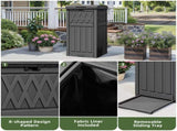 31 Gallon Large Outdoor Trash Bin, Waterproof Resin Garbage Can with Lid & Drip Tray, Waste 85962609