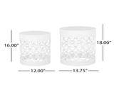 Outdoor Metal S/2 end table 73606.00WHI