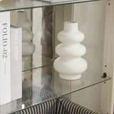 Curio Cabinet Lighted Glass Cabinet Glass Wine Cabinet Curio Display Cabinet with Adjustable Glass W2275P199815