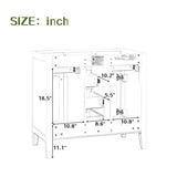 ZNTS 36" Bathroom Vanity without Sink, Cabinet Base Only, Two Cabinets and Five Drawers, Solid Wood WF299664AAE