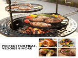 33 inch Outdoor Fire Pit with 2 Cooking Grills, Wood pit with Removable Swivel Grill, 94102282