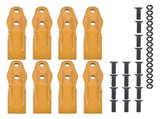 8 Pack Bucket Uni-Teeth with Hardware 1324720 Fit for Caterpillar Skid Steers 247 257 12289159