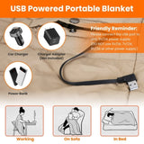USB Heated Blanket Electric Heated Poncho Shawl Wrap Throw with Zipper Arm Holes Pocket 3 Heating 58775955