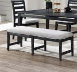 ZNTS Modern 1pc Dining Bench Black Frame Upholstered Cushion Plush Comfort Seat Kitchen Dining Room B011P218341