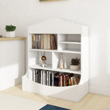 Multi-Functional 7 Shelf Bookcase, Storage Display, Rack, Organizer, White,14.37" D x 31.50" W W282104552