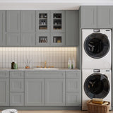36 in. W x 21 in. D x 34.5 in. H in Shaker Grey Plywood Ready to Assemble Floor Vanity Sink Base T3210P282882