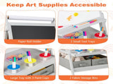 Gray 3-in-1 Art Easel with Magnetic Chalkboard and Whiteboard 21426937