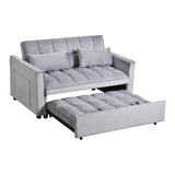 3 in 1 Convertible Sleeper Sofa Bed, Modern Pull Out Couch Bed, Adjustable Backrest, Velvet Loveseat W2121P179225