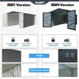 Outdoor Storage Shed 20x13 FT, Metal Garage Shed Backyard Utility Tool House Building with 2 Doors W1895P199514