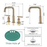 8 in. Widespread Double Handle Bathroom Faucet with Pop Up Drain in Brushed Gold W122459286