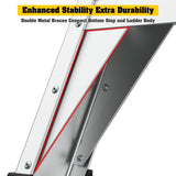 4 Step 375lbs Aluminum Rolling Platform Ladder W2529P251565