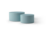 MDF Nesting Table Set of 2,Handcraft Round Coffee Table for Living Room/Leisure Area, Blue W87682178