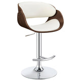Ecru and Chrome Adjustable Bar Stool B062P153493