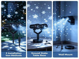 Snowflake Projection Light with Dual Adjustable 180&degHeads, IP44 ABS Outdoor Projector Light, 4 94942918