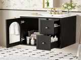 24" Bathroom Vanity Set Wall Mounted for Small Space, Bathroom Cabinet with Ceramic Sink, 2 Drawers N710P286704B