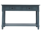 Series Console Table Traditional Design with Two Drawers and Bottom Shelf 25384136