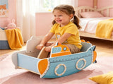 Wooden Rocking Boat Toy with Rotating Propeller, Toddler Climbing Rocker with Handrails, Indoor Play 12170886