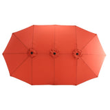 14.8 Ft Double Sided Outdoor Umbrella Rectangular Large with Crank W640140331