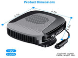 12V Portable Car Heater Defogger, Heat & Fan Dual Modes, 360&deg Rotatable Air Outlet, Dashboard 66385390