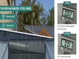 6x8FT Galvanized Steel Outdoor Storage Shed with Lockable Double Doors, Metal Lean to Shed with Free W2556P295413