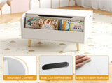 2-in-1 Kids Toy Storage Organizer with Bookshelf, 59.6940.6443.18 cm Pine Wood Toy Chest for 3 48666257